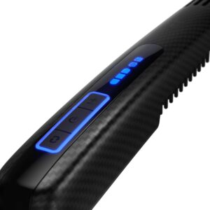 The Beard Struggle Carbon X - Heated Beard Brush + Beard Straightener for Men - Cordless Beard Brush & Straightening Comb - Rechargeable, 3 Heat Settings, Micro-Fibre Protective Sleeve Included