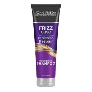 john frieda anti frizz shampoo with argan and coconut oil for damage, free from paraben, phthalate and cruelty , vegan friendly 8.45 oz bottle