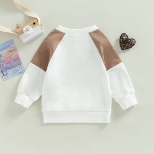 Gueuusu Western Baby Boy Girl Clothes Cow Print Long Sleeve Sweatshirt Pullover Toddler Oversized Crewneck Sweater Tops (C-White Coffee, 1-2 Years)