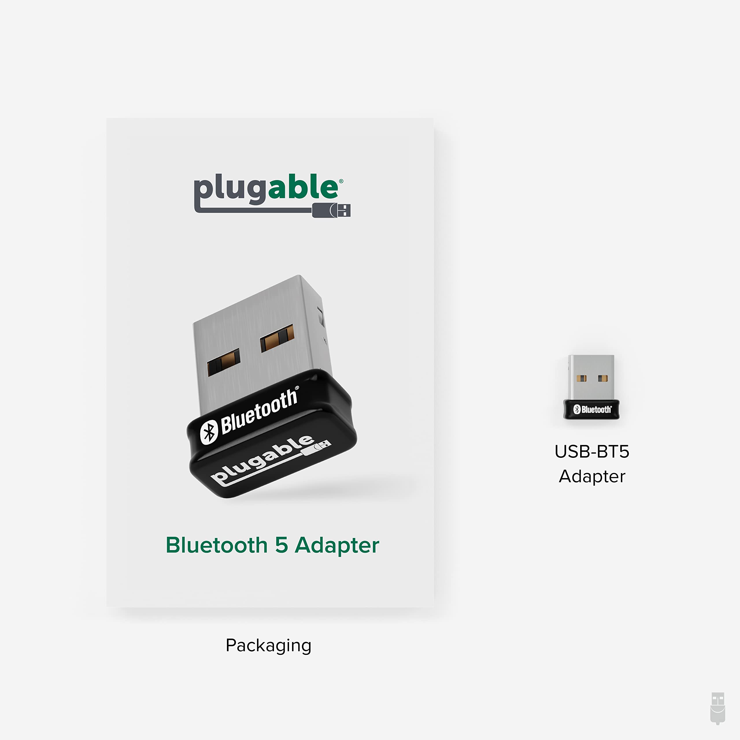 Plugable USB Bluetooth Adapter for PC, Bluetooth 5.0 Dongle Compatible with Windows, Add 7 Devices: Headphones, Speakers, Keyboard, Mouse, Printer and More