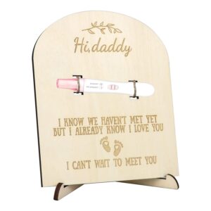 pregnancy announcement for husband pregnancy test keepsake sign wooden plaque new family member surprise gift (souvenir)