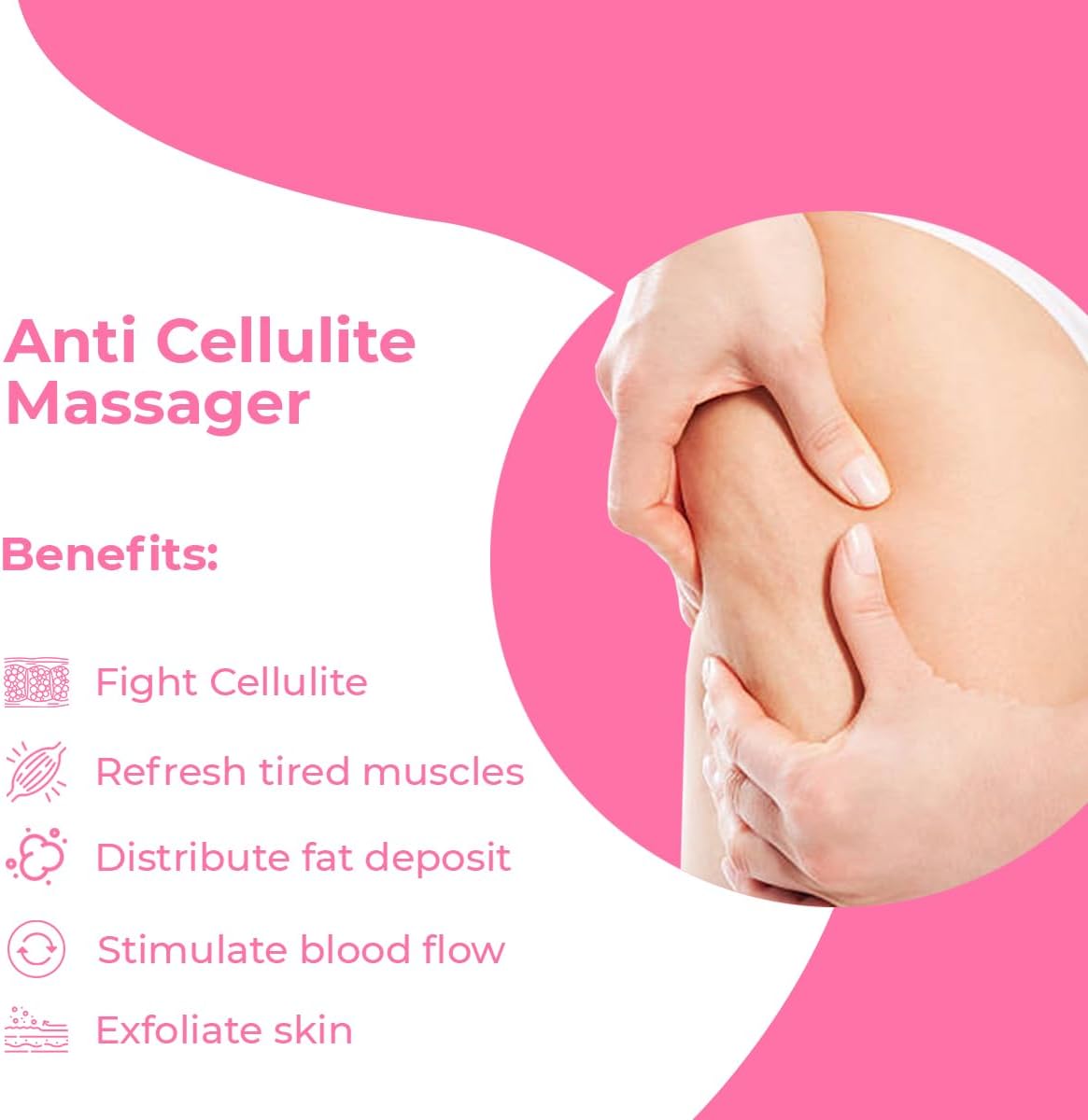 Cellulite Remover Anti Cellulite Massager Roller - Anticellulite Fascia Blaster for Cellulite Treatment - Improves Fat Deposits Use Cellulite Brush & Cellulite Roller with Cream or Oil