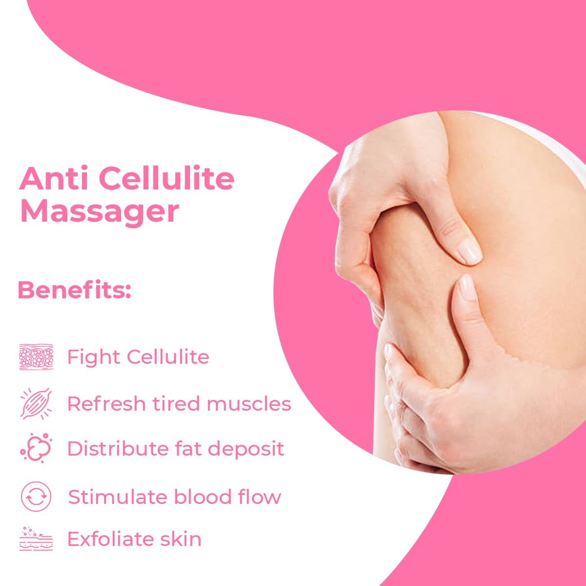 Cellulite Remover Anti Cellulite Massager Roller - Anticellulite Fascia Blaster for Cellulite Treatment - Improves Fat Deposits Use Cellulite Brush & Cellulite Roller with Cream or Oil