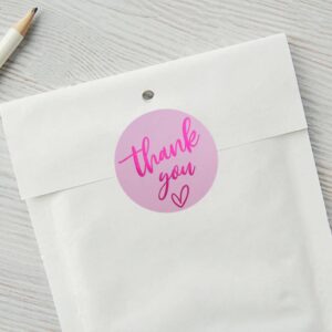 (3 Sizes-1.5") Pink Thank You Stickers, 1.5 inch Thank You Sticker Labels Roll, 500 Gold Foil Thank You Stickers Small Business, Adhensive Labels for Small Business Supplies (1.5 inch)