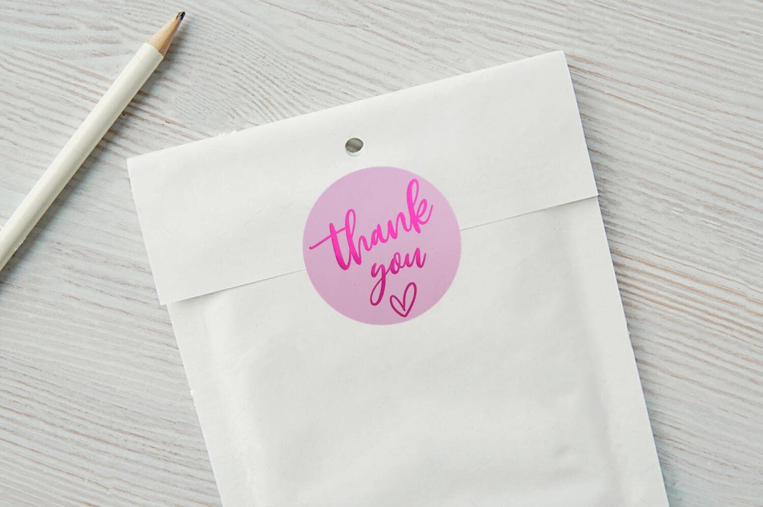 (3 Sizes-1.5") Pink Thank You Stickers, 1.5 inch Thank You Sticker Labels Roll, 500 Gold Foil Thank You Stickers Small Business, Adhensive Labels for Small Business Supplies (1.5 inch)