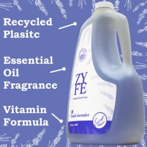 ZYFE Liquid Hand Soap Refills - Non-Toxic, Plant-Derived Vitamin Hand Soap with Essential Oils - Kitchen Hand Soap Refill & Bathroom Essentials Handsoap Hand Wash - Hush Lavender Scent, 64oz