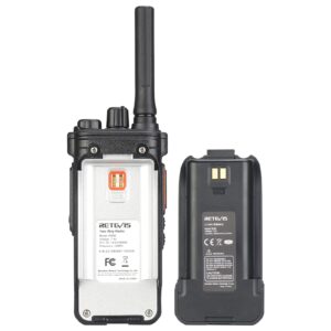 Retevis RB89 Walkie Talkies with Earpiece and Mic, Wireless Walkie Talkie, High Power GMRS, 2600mAh Battery, Two Way Radios Long Range Rechargeable for Construction, Hotels, School(4 Pack)