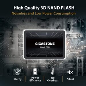 Gigastone SATA SSD 256GB 2.5 inch SSD 510MB/s Upgrade Laptop PC Memory and Storage PS4 HDD Replacement 2.5" Internal Solid State Hard Drives SATA III SLC Cache 3D NAND Game Pro Performance