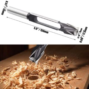 Jersvimc 1Pcs Wood Dowel Plug Cutter (5/16" / 8mm Borehole Inner Diameter) with 13mm Shank, Drill Plug Drill Bit for Woodworking Furniture