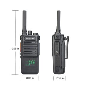 Retevis RB89 Walkie Talkies with Earpiece and Mic, Wireless Walkie Talkie, High Power GMRS, 2600mAh Battery, Two Way Radios Long Range Rechargeable for Construction, Hotels, School(4 Pack)