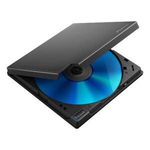 pioneer external blu-ray drive bdr-xd08b usb 3.2 gen1 (usb type-c) / 2.0 slim portable bd/dvd/cd writer black