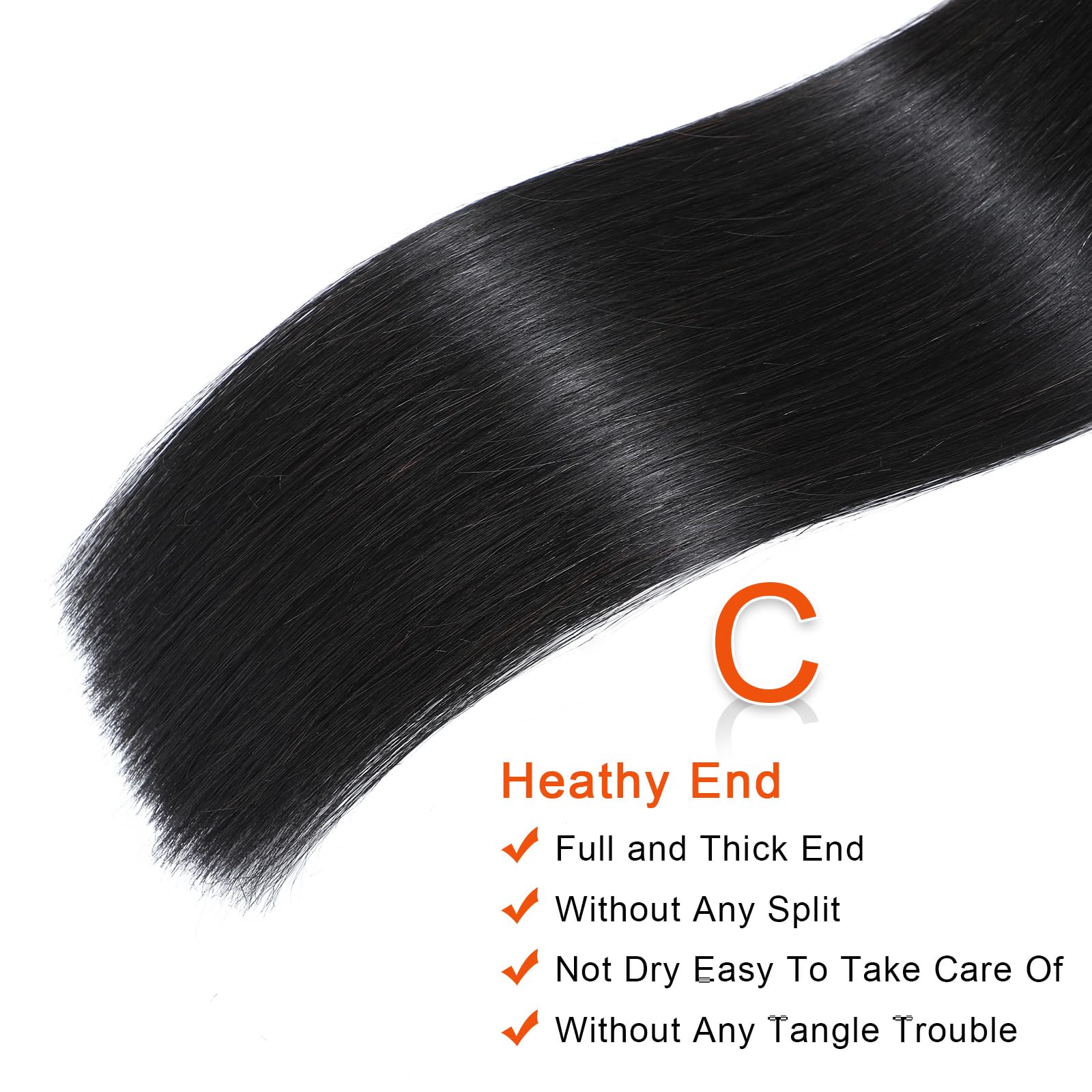 cuckoo 16/18/20inch 3 Bundles Human Hair, 100% Human Hair Bundles, Straight Brazilian Human Hair Bundles, 100% Unprocessed Virgin Brazilian Human Hair Bundles, Natural Black Color Bundles Human Hair