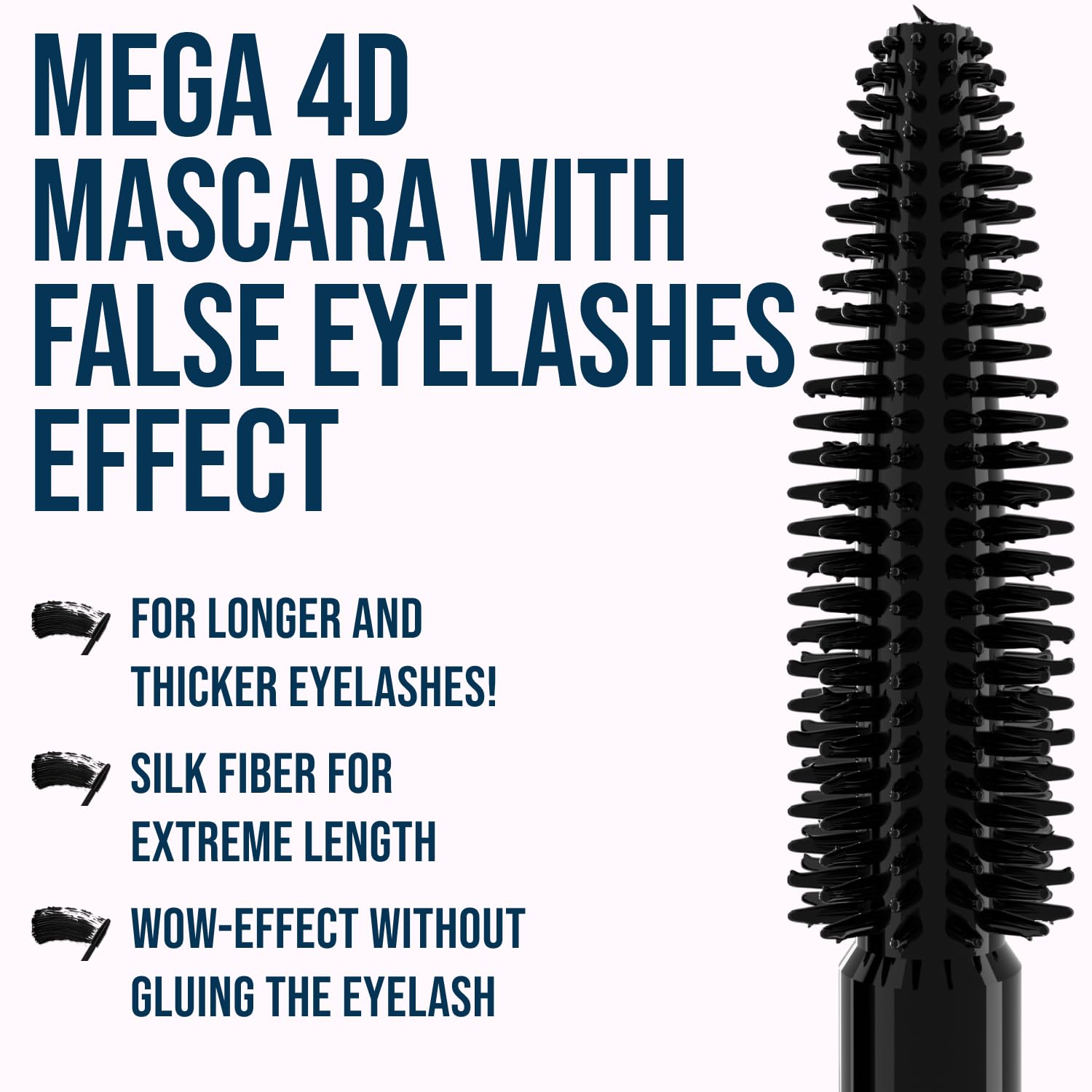 4D Waterproof Mascara – False Lash Effect, Lengthening & Volumizing – Carbon Black, 8 mL