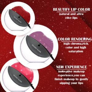 DAGEDA Pearl Lipstick, Labiales Magicos Long Lasting Waterproof Moisturizing Non-Stick Cup Not Fade Lip Shape Magic 3 Colors Changing Lipstick for Lazy People (Color C)