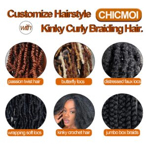 Marley Twist Braiding Hair 16 Inch Springy Afro Twist Hair 3 Packs Kinky Twist Hair for Braiding 1B Black Spring Twist Hair Curly Braiding Hair Extension for Black Women