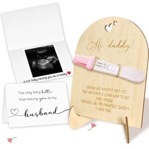 stofinity pregnancy announcement for dad - cute baby announcement ideas, pregnancy reveal to husband, baby surprise announcement, hi daddy pregnant announcements, wooden pregnancy test keepsake gift