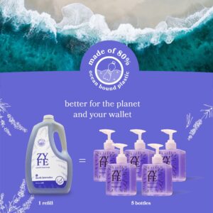 ZYFE Liquid Hand Soap Refills - Non-Toxic, Plant-Derived Vitamin Hand Soap with Essential Oils - Kitchen Hand Soap Refill & Bathroom Essentials Handsoap Hand Wash - Hush Lavender Scent, 64oz