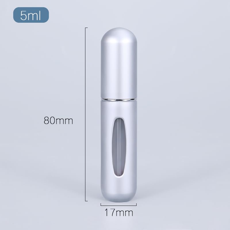 10pcs 5ml Portable Mini Refillable Perfume Bottle Spray Scent Pump Empty Atomizer Bottle for Travel (Mixed color)