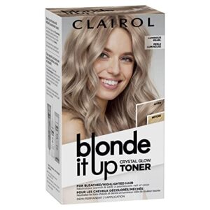 clairol blonde it up crystal glow toners demi-permanent hair dye, luminous pearl hair color, pack of 1