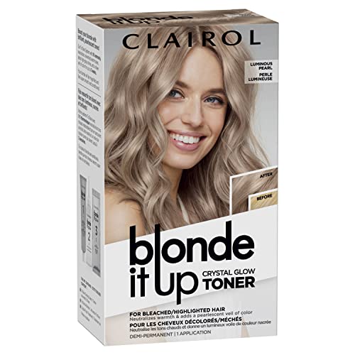 Clairol Blonde It Up Crystal Glow Toners Demi-Permanent Hair Dye, Luminous Pearl Hair Color, Pack of 1