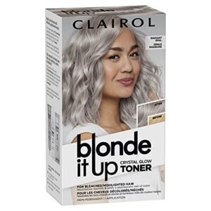 clairol blonde it up crystal glow toners demi-permanent hair dye, radiant opal hair color, pack of 1