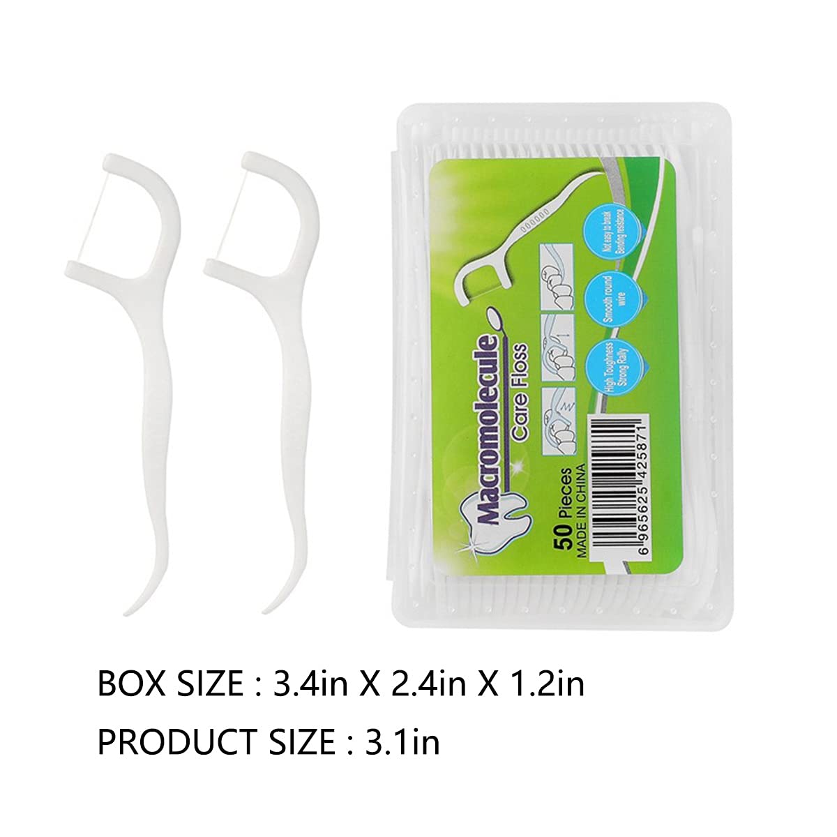 Dental Floss Picks High Toughness Professional Toothpicks Sticks 12-Pack(600pcs) with Portable Case and Dental Picks Perfect for Family,Hotel,Travel