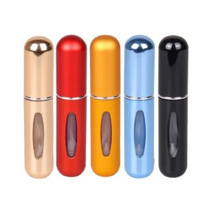 10pcs 5ml Portable Mini Refillable Perfume Bottle Spray Scent Pump Empty Atomizer Bottle for Travel (Mixed color)