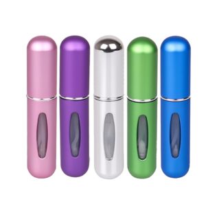 10pcs 5ml Portable Mini Refillable Perfume Bottle Spray Scent Pump Empty Atomizer Bottle for Travel (Mixed color)