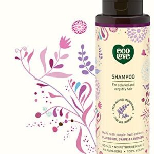 ecoLove - Natural Shampoo, Conditioner & Moisturizing Body Wash, With Organic Lavender Extract - No SLS or Parabens - Vegan and Cruelty-Free