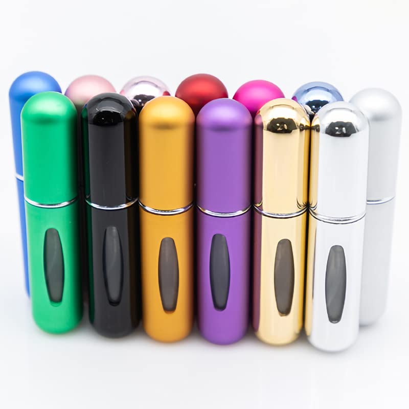 10pcs 5ml Portable Mini Refillable Perfume Bottle Spray Scent Pump Empty Atomizer Bottle for Travel (Mixed color)