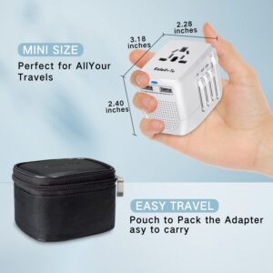 2000W Travel Voltage Converter, Universal Travel Adapter Voltage Converter Combo for 100V-240V, with 2 USB Ports, US to UK Europe Australia 200+ Countries Power Converter（White）