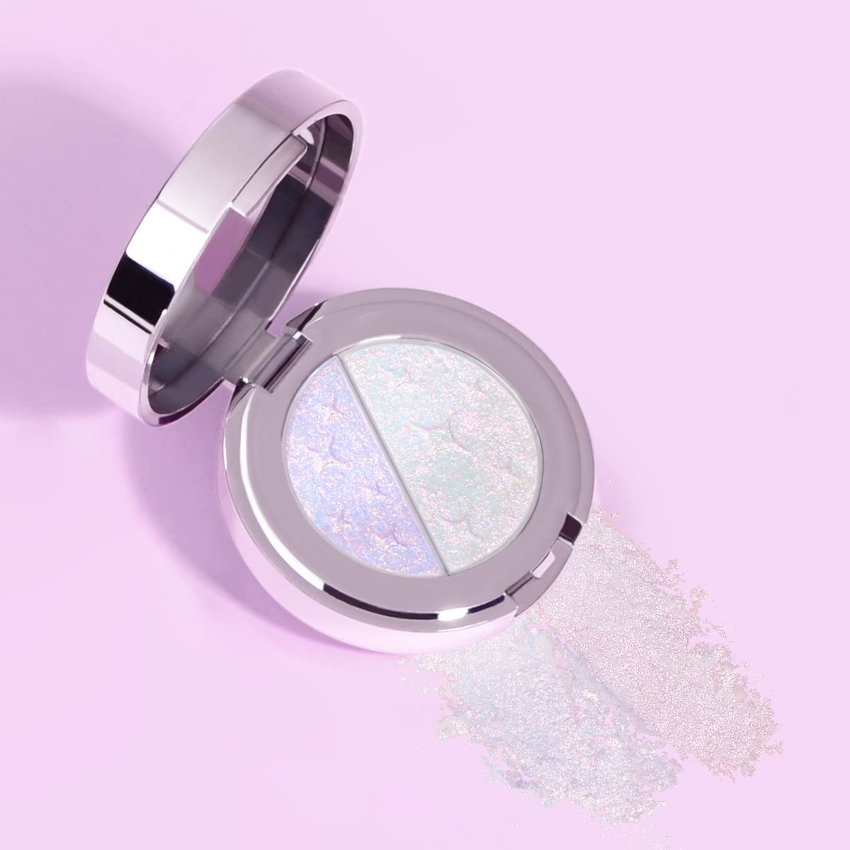 Serseul Chameleon Highlighter Palette Highlighters Makeup Highlight Powder Color Shifting Eye Shadow Silky Texture Glitter Highlighter Makeup Palette-H02 Aurora