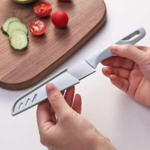 6 Pack Stainless Steel Paring Knife With Knife Cover, Vegetable and Fruit Knife, 4 Inch Peeling Knife