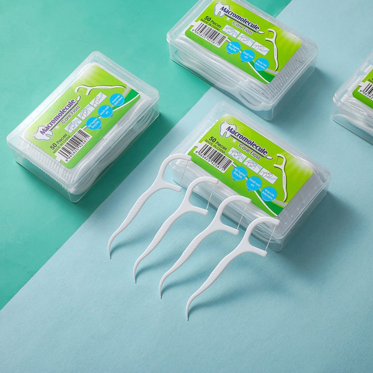 Dental Floss Picks High Toughness Professional Toothpicks Sticks 12-Pack(600pcs) with Portable Case and Dental Picks Perfect for Family,Hotel,Travel