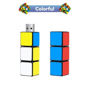 LEIZHAN Cute USB Flash Drive Computer Memory Stick USB Pendrive for Teachers, Students, Family and Friends (64GB, Magic Cube)