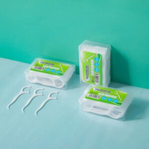 Dental Floss Picks High Toughness Professional Toothpicks Sticks 12-Pack(600pcs) with Portable Case and Dental Picks Perfect for Family,Hotel,Travel