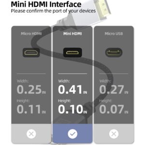 CLAVOOP Mini HDMI to HDMI Adapter, 4K HDMI Female to Mini HDMI Male Cable Adapter Compatible for DSLR Camera, Camcorder, Raspberry Pi Zero/W, Graphics Card, Laptop, HDTV, Projector - Grey