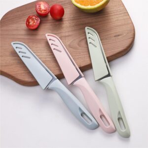 6 Pack Stainless Steel Paring Knife With Knife Cover, Vegetable and Fruit Knife, 4 Inch Peeling Knife