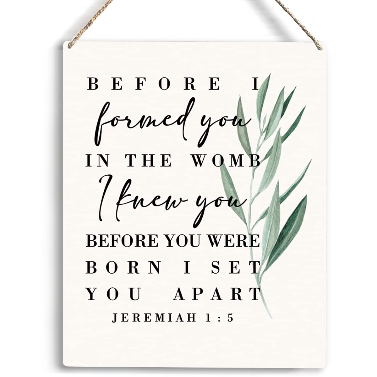 Christian Nursery Decor Before I Formed You In the Womb I Knew You Wooden Hanging Sign Baby Shower Bible Verse Wall Art Nursery Bedroom Decor Nursery Gifts 8 x 10 Inches