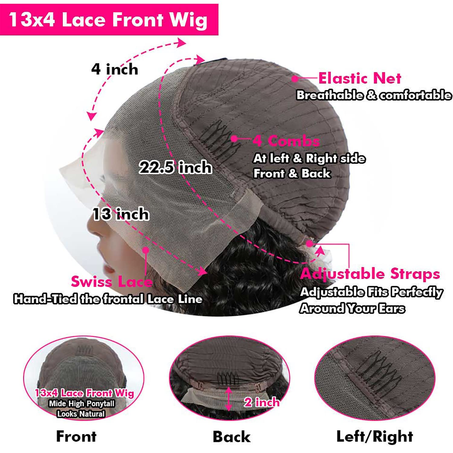 MAKATI 26Inch Body Wave Lace Front Wigs Human Hair 13X4 Lace Front Wigs Human Hair Pre Plucked With Baby Hair 180% Density Glueless Transparent HD Lace Frontal Wigs Human Hair Wigs For Black Women