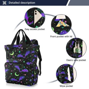 MNSRUU Diaper Bag Magic Galaxy Bat Diaper Bag Backpack Multifunction Travel Diaper Bag Tote Large Capacity Diaper Changing Backpacks for Moms Dads