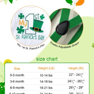 AGAPENG St Patricks Day Baby Boy Outfit Baby St Patricks Day Outfit Boy 0-3 Months My First St Patricks Day Baby Boy Outfit Long Sleeve Romper Shamrocks Suspenders Pants Hat