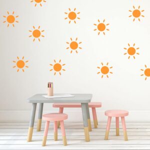 Cute Sun Wall Decals Sunshine Sticker Girls and Boys Room Wall Stickers Crib Wall Decor Nursery Wall Decor Playroom Wall Art Y48 (Design 2, Dark Yellow)