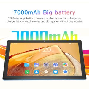 10 inch Tablet, WiFi 11 Tablet, Quad Core CPU Dual Card Slot Tablet, 6GB 256GB Lasting Battery 32MP Camera (US Plug)