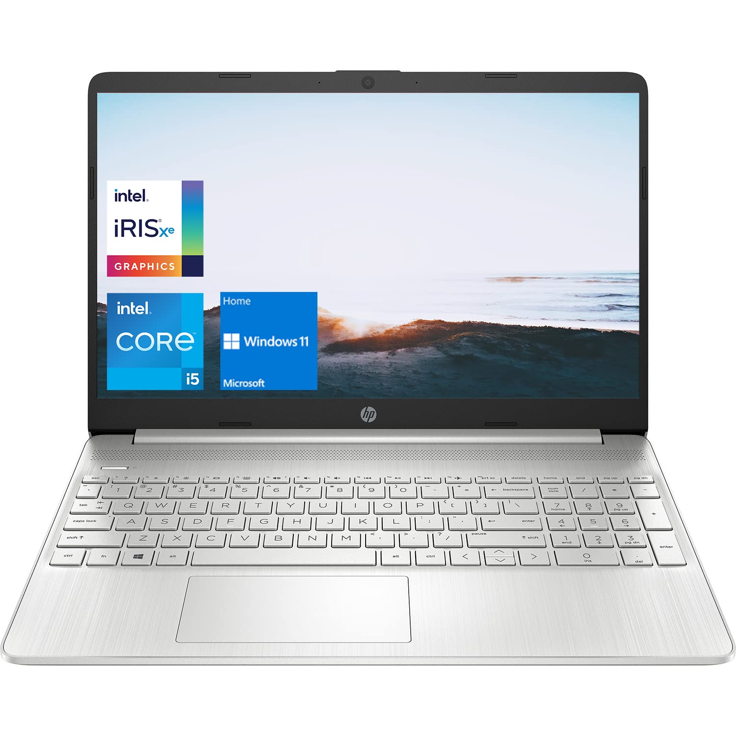 HP 15 Notebook Laptop, 15.6" FHD Display, Intel Core i5-1135G7, 16GB DDR4 RAM, 512GB PCIe NVMe SSD, Webcam, Wi-Fi, Bluetooth, Windows 11 Home, Silver