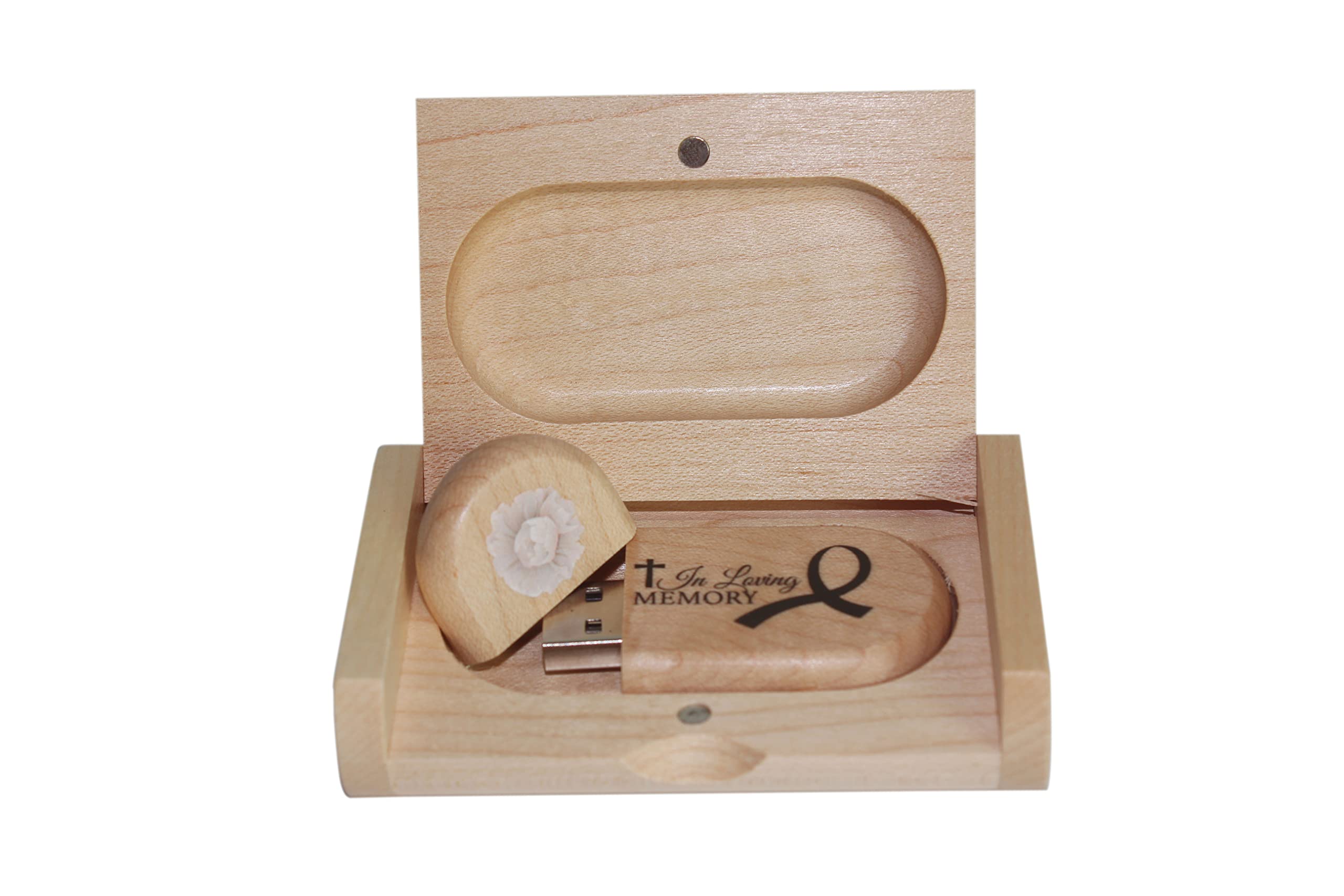 Custom Sympathy Condolence Gift 8GB Wood USB Flash Thumb Drive with Box for Loss of Loved One, Memorial Bereavement Gift 8GB USB Memory Stick for Loss of Father/Mother/Husband/Wife - 8GB Maple X 1PC