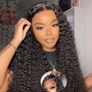 domiso glueless wear and go wigs for black women human hair glueless wigs human hair pre plucked deep wave lace front wigs human hair glueless ready to wear wigs no glue lace pre cut wig 24 inch