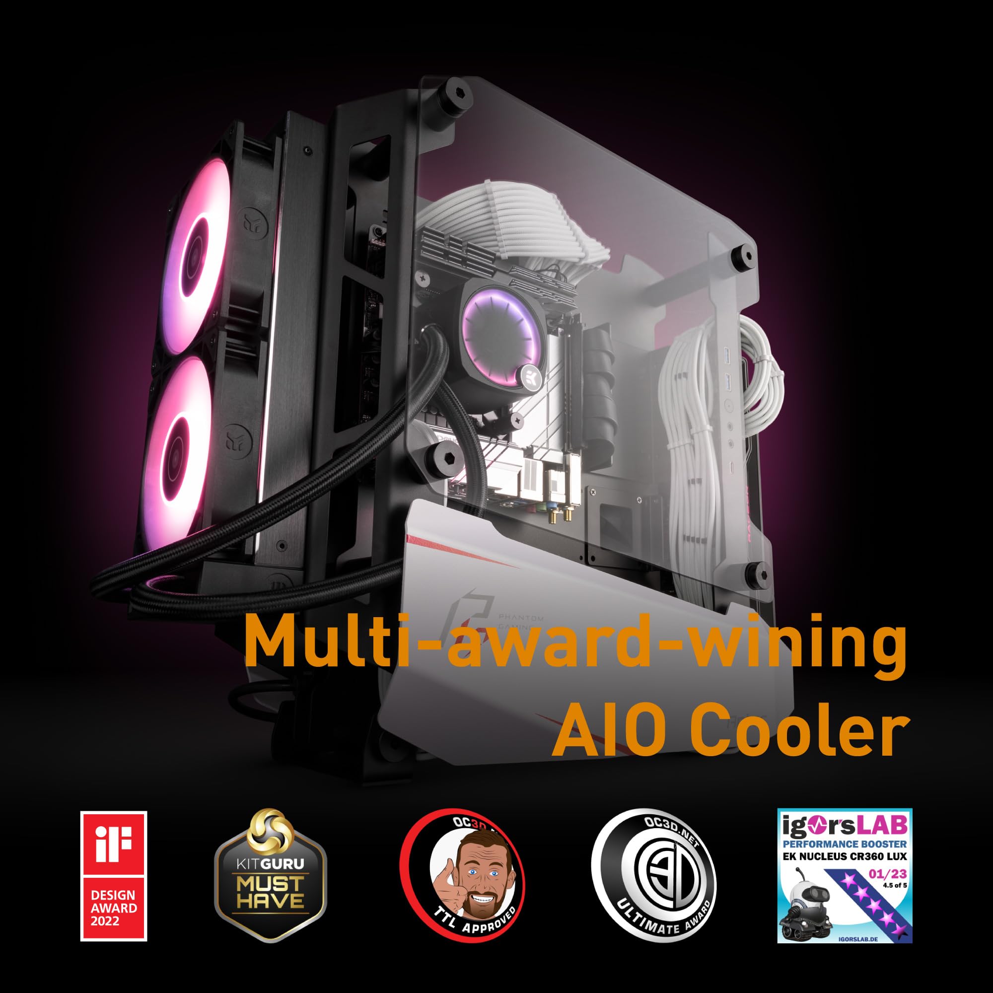 EKWB 360mm EK-Nucleus CR360 Lux D-RGB Intel/AMD CPU Liquid Cooler