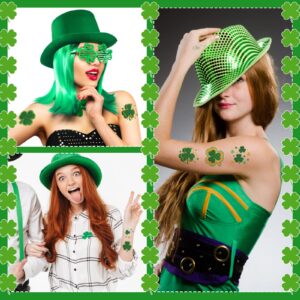 120 Pieces Glitter Shamrock Tattoo Stickers St. Patrick's Day Clover Temporary Tattoos St Patricks Day Stickers Shamrock Sticker Irish St Patricks Day Decor Party Favors for Men Women