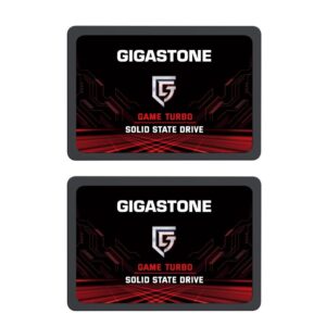 gigastone sata ssd 512gb (2-pack) 2.5 inch ssd 550mb/s upgrade laptop pc memory and storage ps4 hdd replacement 2.5" internal solid state hard drives sata iii slc cache 3d nand game turbo performance